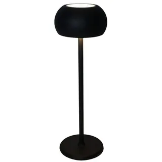 Arnusa LED Nachttischlampe Tischlampe mit Akku für den Innen- und Außenbereich, USB-Anschluss mit Ladefunktion, LED fest integriert, warmweiß, kabellos schwarz