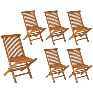 LC Garden »Riva« 6er Set Gartenstühle Teakholz Klappstühle Terrassenstühle