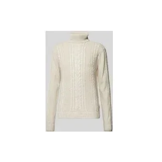 Strickpullover mit Zopfmuster, Offwhite, XXL