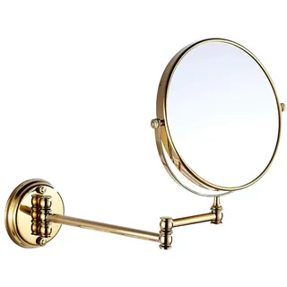 7Trees-Retro Badezimmer zusammenklappbar Wandhalterung Make-up Spiegel Flip Teleskop Beauty Spiegel Gold