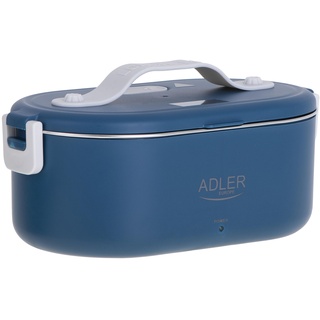 Adler Europe AD 4505 Elektrische Lunchbox Lebensmittelbehälter Fassungsvermögen: 0,8 Liter Erwärmt und Hält Mahlzeiten bis zu 70 °C Warm Nennleistung: 45–55 W 220–240 V ~ 50/60 Hz (Blau)