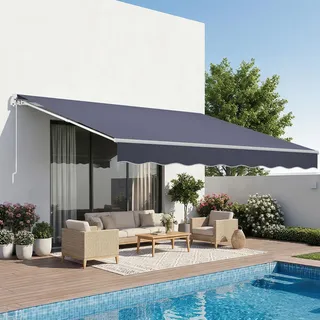 Vevor Gelenkarmmarkise 4 x 3 m grau