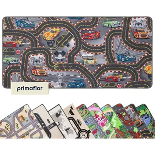 Primaflor Interaktiver Kinderteppich - 140 x 200 cm, Cars, Made in Europe mit Straßenmotiv, Hochwertiger Straßen-Teppich für Kinderzimmer, für Jungen & Mädchen