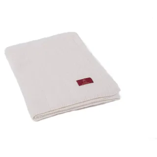 Ritter Decken Estoril Strickdecke 150 x 200 cm - Weiß | Grob gestrickte Wolldecke aus 100% mulesingfreier Wolle, ideal als Kuscheldecke, Wohn- & Tagesdecke, Made in Germany