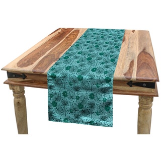 Abakuhaus Tischläufer Esszimmer Küche Rechteckiger Dekorativer Tischläufer, Tropical Lotus und Monstera-Blätter grün 40 cm x 180 cm