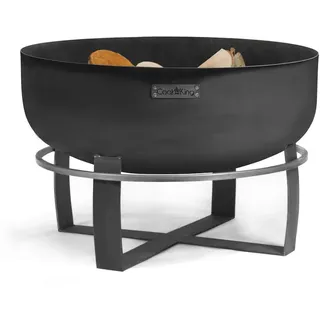 Feuerschale, Schwarz, Metall, rund, 50 cm, Tragegriffe, Freizeit, Campingzubehör, Feuerschalen