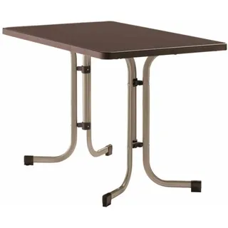 Sieger Boulevard-Klapptisch mit mecalit-Pro-Platte 115 x 70 x 72 cm champagner/schieferdekor mocca