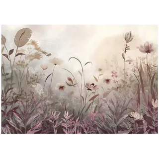 WallArena Fototapete, Blumen Wiese Beige 400x280 cm