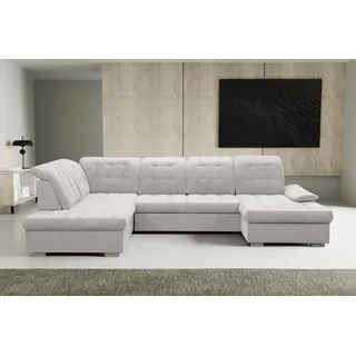 werk2 Eckcouch Polyester U-Form 3-Sitzer Weiß