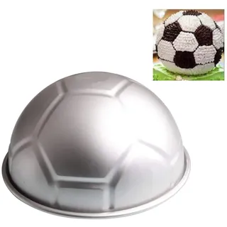 Bzocio 1 Stück 3D-Halbkugel, rund, in Form eines Fußballtorens, Backform Aluminiumlegierung, 20,4 cm, Backform für Geburtstag
