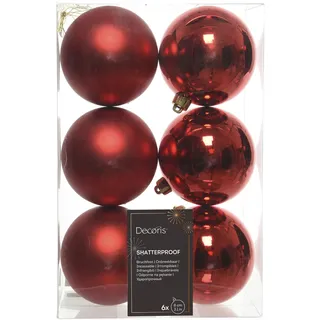 Christmas Decorations Weihnachtskugeln aus Kunststoff, rot, 10 cm Ø,