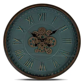 formano Wanduhr 66 cm Metall mit sichtbar drehenden Zahnrädern
