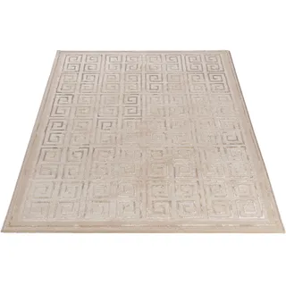 Teppich SEHRAZAT "Lara 703" Teppiche Gr. B/L: 120 cm x 170 cm, 10 mm, 1 St., beige (beige, grau) Esszimmerteppiche Hoch-Tief-Struktur, mit Glanz, Wohnzimmer