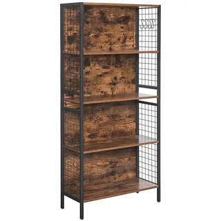 VASAGLE Bücherregal 74 x 30 x 155 cm Braun-Schwarz