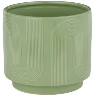 BUTLERS Blumentopf Ø 15cm H 14cm Steinzeug -Curves- Übertopf für Topfpflanzen | Pflanzgefäß für Balkon und Fensterbank