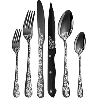 honkku Besteck Set Schwarz 24-tlg.