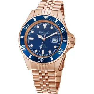 Taucheruhr Eichmüller Rosa ,20ATM, M2115,Zeigerleuchtend, Zifferblatt Blau.