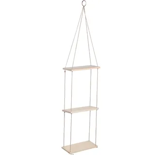 Wandregal Aus Holz Mit Seilaufhängung, 3-stöckig, Blumenablage, Topfregal Für Haus Und Garten