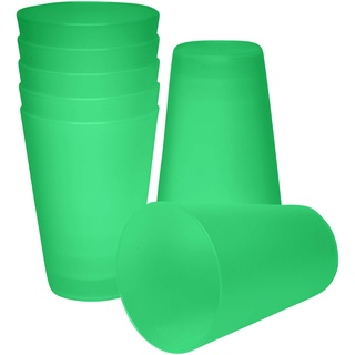 S&S-Shop Hartplastik Trinkbecher | 10 Stück | 400ml | Grün | Mehrwegbecher | Cocktailgläser | Camping | Kindergeschirr | JGA | Beerpongbecher | Stapelbecher | Partybecher | Kunststoffbecher
