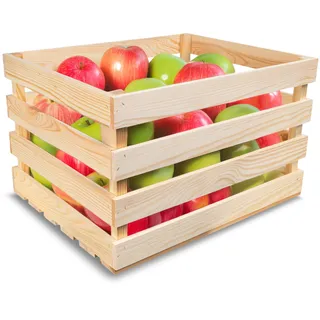 Creative Deco Natur Holzkiste Groß | Kiste Holz| 50 x 40 x 30 cm | Geschliffen | Obstkiste Deko Weinkisten Apfelkiste | Perfekt als Holzbox Geschenkbox Spielzeugkiste Aufbewahrungskiste Osterdeko