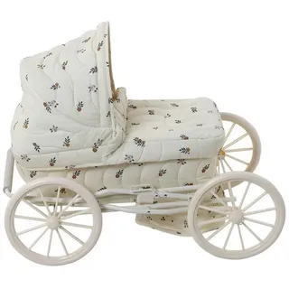 vertbaudet Puppen Accessoires-Set Puppenwagen RETRO FLOWER weiß
