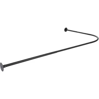 Duschvorhangstange, verstellbar, rund, L-Form, Duschvorhang, ohne Bohren, verstellbar, Edelstahl, Duschstange für Badewanne, Verwendung in Badezimmern, Toiletten, Umkleidekabinen etc