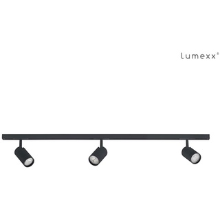 Lumexx 1-Phasen Schienensystem Set DESIGNLINE TUBE KIT, 2m Schiene, 1 Einspeisung, 3 TUBE Spots GU10, schwarz LUM-1-2-311-01-2