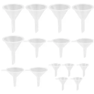 LuxusKollektion Trichter Trichter 15er Set Mini Kunststoff transparent 3 Größen für Flaschen weiß