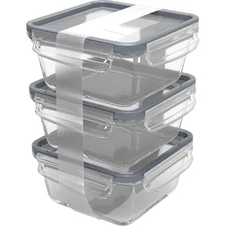 Rotho Kühlschrankdose CLIC & LOCK blau 17 x 23 x 17 cm 0,75 l 3-teiliges Set