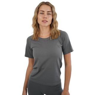Stark Soul® T-Shirt Damen Sportshirt Kurzarm RACER Sport Shirts Seamless. mit Rundhalsausschnitt grau