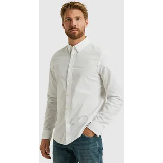 Langarmhemd PME LEGEND, Herren, Gr. L, N-Gr, hellweiß, Web, Obermaterial: 97% Baumwolle, 3% Elasthan, unifarben, regular fit normal, Manschette, Hemden, mit Manschetten