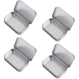 Metalldose mit Deckel,4 Stück Metallbox Kleine Metalldose Leer,Vielseitige Blechdose mit Deckel zur Aufbewahrung für Süßigkeiten,Schmuck,Mini Gegenstände,Metall Dose für Haushalt,Küche und Reise