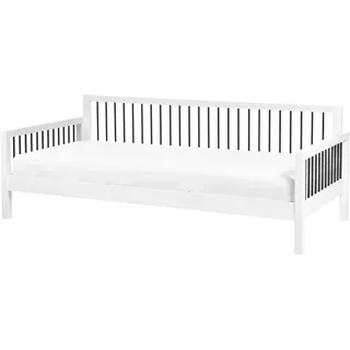 Beliani Tagesbett 90 x 200 cm Weiß/Schwarz
