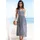 Midikleid Blau/Creme 36