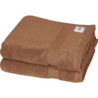 Schöner Wohnen Handtuch SW-Cuddly, Braun, Textil, 2-teilig, Uni, 50x100 cm, Oeko-Tex® Standard 100, saugfähig, Aufhängeschlaufe, angenehm weich, hochwertige Qualität, schnelltrocknend, Badtextilien, Handtücher