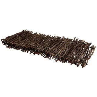 Trockenblume Tischläufer Holz Deko Zweige Braun Natur 89×20,5cm Tischdeko, Kaemingk, Höhe 0.5 cm braun
