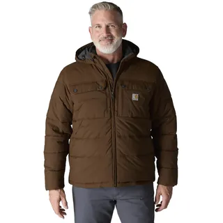 Carhartt Montana Loose Fit Jacke Herren - Gefütterte Wind- & Wasserabweisende Arbeitsjacke mit Sherpa-Futter - Isolationsjacke mit Rain Defender & Kapuze - Outdoor-Jacke - Red Duck - XL - XL