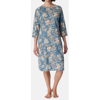 Schiesser Nachthemd Comfort Nightwear (1-tlg) Nachthemd - Atmungsaktiv - Gesamtlänge 100 cm, Lockerer Schnitt blau