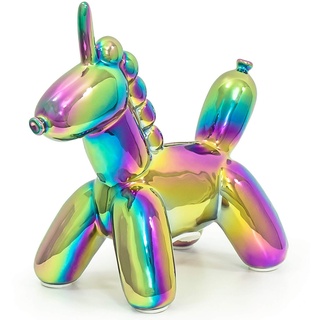 Made By Humans Ballon-Spardose – Baby-Einhorn – cooles Einhorn-Sparschwein Geschenk für Kinder und Erwachsene, Regenbogen-Finish