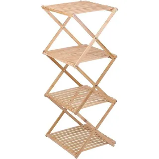 Alpina Badregal 4-lagig - 40 x 33,5 x 93,5 cm - faltbar - Bambus - Braun