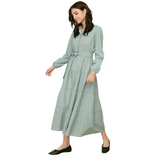TRENDYOL Women Design Maxi A-line Regular Woven Dress Khaki - 38