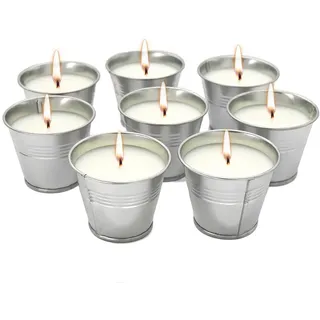 8-teiliges Citronella-kerzen-set Aus Eisen, Rauchfrei, Duftend Für Den Garten