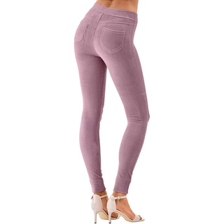 Leggings LASCANA Gr. 48/50, N-Gr, rosa Damen Hosen Leggings aus weichem Material in Cord-Optik, Loungewear