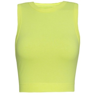 Evoni Crop-Top Damen Shirt Top bauchfrei gelb XL(42)