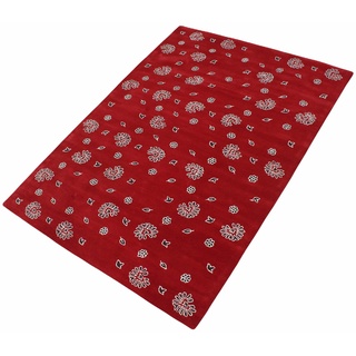 Rot 100% Wolle Teppich Handarbeit Designer Wohnzimmer Orientteppich WT2 (140 x 200 cm)