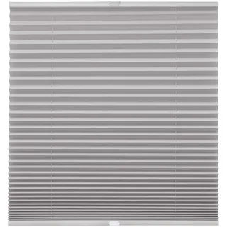 Plissee auf Maß für alle Fenster Montage Glasleiste Blickdicht mit Spannschuh Sonnenschutzrollo Silber Breite: 61-70 cm, Höhe: 40-100 cm