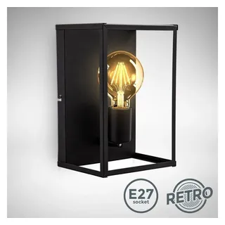 B.K.Licht Wandleuchte Wandlampe E27 60W Metall Schwarz - BKL1429, ohne Leuchtmittel, Abhängig vom Leuchtmittel, Neutralweiß, Kaltweiß, Warmweiß, Wand-Spot Kinderzimmer Wohnzimmer Retro Industrial Design