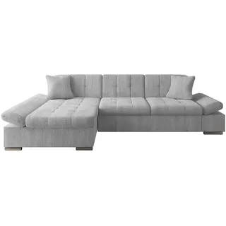 Mirjan24 Ecksofa Malwi Cord 2-Sitzer Grau