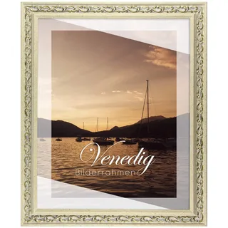 BIRAPA Venedig Massiv-Holz Venedig 25x25 cm in Farbe Beige Gold - Bilder-Rahmen Gold Vintage - Foto-Rahmen Collage