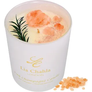 London Roze Champagner-Duftkerzen mit Himalaya-Kristallen – Aromatherapie-Duftkerzen - Rosa